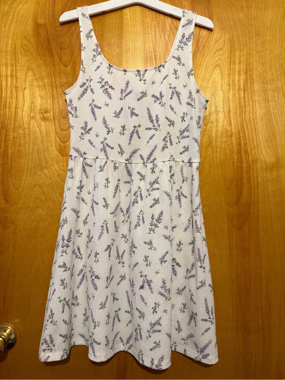 H&M Divided Women S White Lavender Floral Print Tank Dress Polyester Lightweight